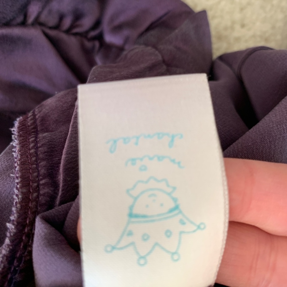 100% Silk Designer Marie Chantal Purple Dress with Ruffle Size 4 - Picture 9 of 10